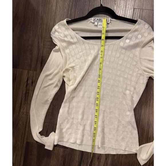 CARLISLE Cream Embellished Long Sleeve Sweater sz L - Picture 5 of 5